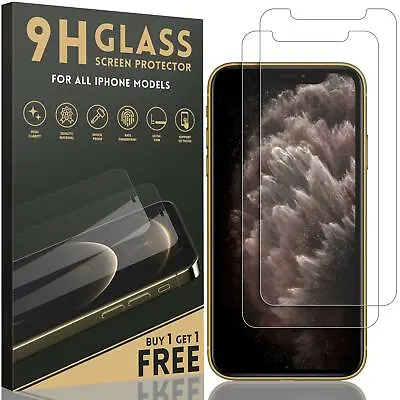 For All IPhone 12 11 X XR XS 7 8 10 Mini Pro Max Tempered Glass Screen Protector • £3.99