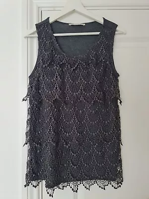 £3.50 • Buy Ladies Lace/crochet Panel Top Size 10. George 