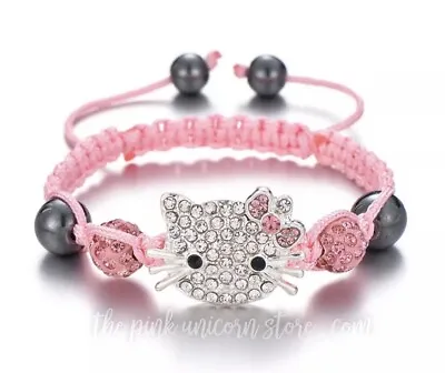 $12.99 • Buy Brand New Girls Hello Kitty Pink Adjustable Bracelet In Matching Pink Gift Box