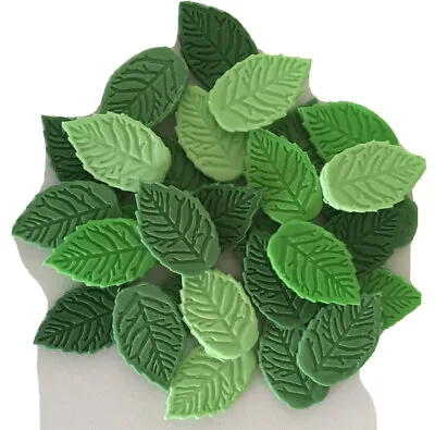 £2.25 • Buy Mixed Green Leaves - Edible Sugar Paste - Cup Cake Decorations, Toppers