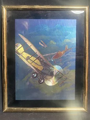 WWII Vintage Dogfight Airplane Picture Framed • $27.97
