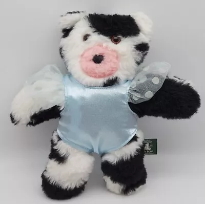 VERMONT TEDDY BEAR FLAT *TAKE ALONG* TEDDY BEAR - BLACK & WHITE - 12  W/Outfit • $16.99
