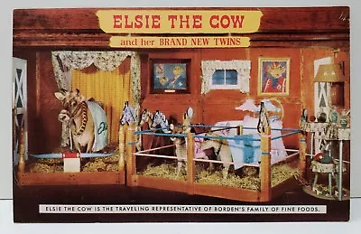 Borden Co. ELSIE THE COW And HER BRAND-NEW TWINS Postcard C12 • $8.95