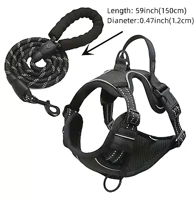 Dog Harness & Training Leash No Pull Control Adjustable Large Handle Heavy Duty • $18.99