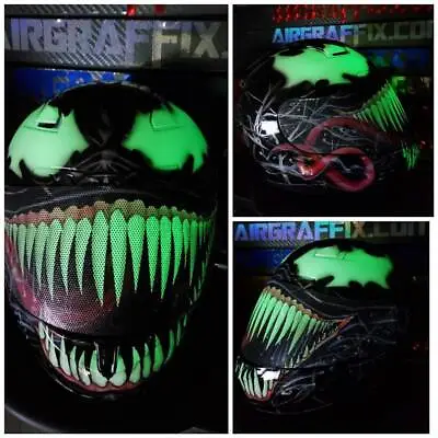 Glow In The Dark Venom Custom Painted Airbrushed Motorcycle Helmet • $899