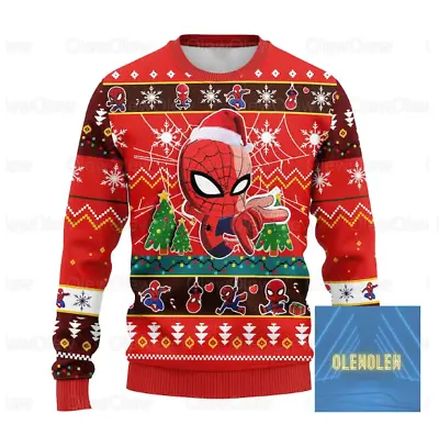 Christmas Spiderman 3D Ugly Sweater HALLOWEEN GIFT US SIZE CHRISTMAS GIFT • $41.99