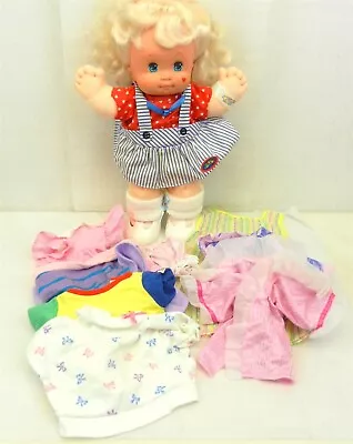 Mattel Magic Nursery Blonde Toddler Doll W/Asst Clothing Pcs 15  Blue Eyes  T292 • $24.95