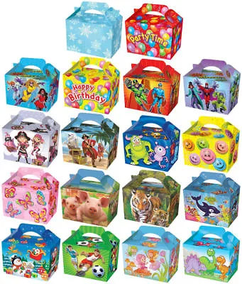 £17.99 • Buy 50 Themed Party Boxes  - Choose From 19 Designs - Lunch Meal Gift Bag Happy Kids