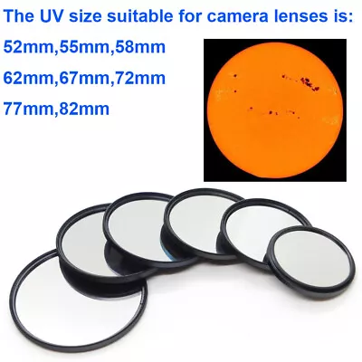 Camera Lens End UV Filter Cover Solar Film For Annular Solar Eclipse Sunspot NEW • $16.85