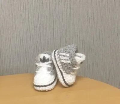 £6.99 • Buy Crochet Baby Shoes Handmade Crochet Wool Baby Booties Sneakers Slippers