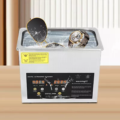 2.9L Digital Ultrasonic Cleaner Ultra Sonic Bath Cleaning Tank Timer Stainless  • £71.99