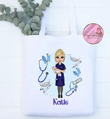 Personalised Midwife Tote Bag Birthday Gift Thank You Work Bag Gift Present • £7.99