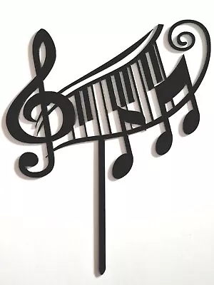 £4.99 • Buy Black Music Note Treble Clef Stave Cake Topper Decoration Celebration Party