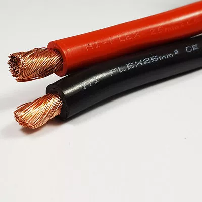 £32 • Buy 25mm2 170 A Amps Flexible PVC Battery Welding Cable Black Red 1 - 100M M Lengths