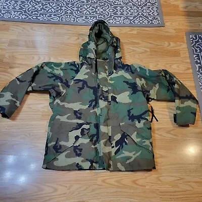 Military Gore-Tex Parka Cold Weather Camouflage Jacket Medium X-Short Lined  • $65