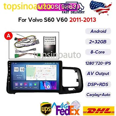 For VOLVO S60 2011-13 Wireless Android Carplay Car Stereo Radio GPS Navi DSP IPS • $262.97