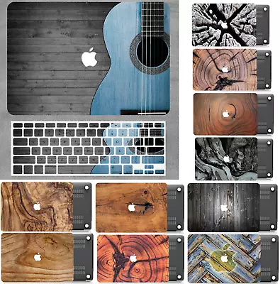 Wood Rubberized Hard Cut Out Matte Case Key Cover For New Macbook Air Pro M1 M2 • $17.09