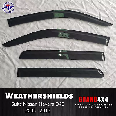 Premium Weathershields Window Visors For Nissan Navara D40 2005 - 2015 Dual Cab • $52