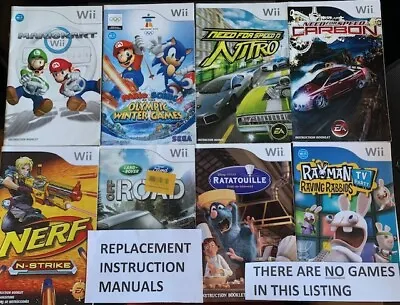 Nintendo Wii - Replacement Instruction Manuals - NO GAME - FREE UK Postage • £2.25