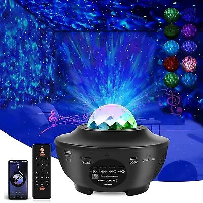 Disco Light DJ Galaxy Star Projector Lamp LED Ceiling Starry Night Music Speaker • $13.97