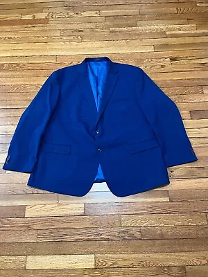 Joseph Abboud Mens Blazer 56R Royal Blue Stretch Button Sport Coat Suit Jacket • $39.95