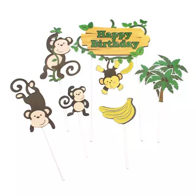  4 Sets Monkey Cake Toppers Jungle Cupcake Perfect Decoration • $9.25