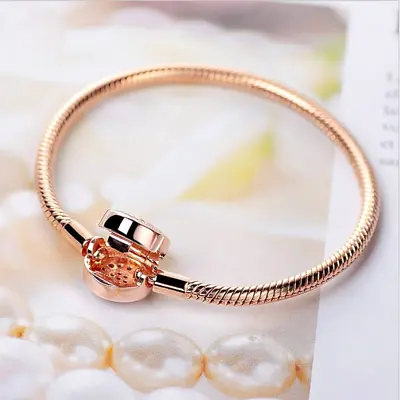 Pandora Moments Crown Sparkling Snake Chain S925 Bracelet ROSE GOLDBest Gift UK • £37