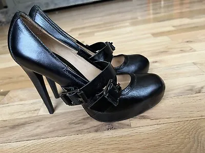 Excellent L.A.M.B. Women's Black Leather Platform Mary Jane Shoes Size: 8 • $32