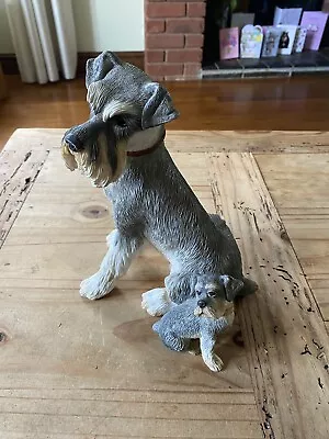 Country Artists Figurines. Schnauzer With Puppy. • £7.50