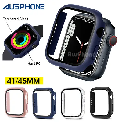 For Apple IWatch Series 9 8 SE 7 6 5 4 3Case Full Glass Cover 41 45 40 44 38 42 • $6.79