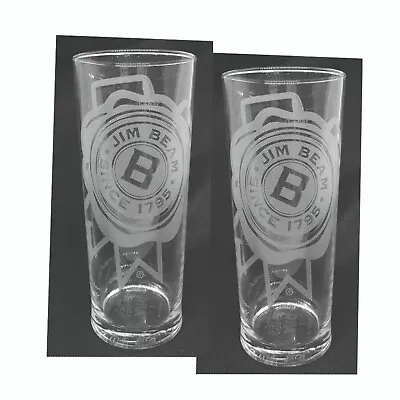 JIM BEAM BOURBON 2 X Highball Branded Glasses 425ml BNWOB MAN CAVE USA BRA BAR  • $31.99