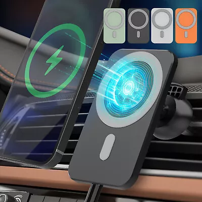 $18.99 • Buy 15W Car Mount Wireless Charger Magnetic Mag Safe For IPhone 14 13 12 11 Pro Max