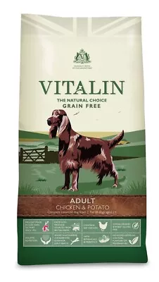 Vitalin Natural Chicken & Potato Grain Free Adult Dry Dog Food - 12kg • £37.13