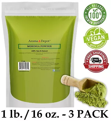 Moringa Powder 3 Lbs. (x3 Individual -1lb) 100% Pure Natural Leaf Oleifera 3PACK • $33.80