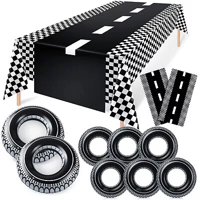 10 Pcs Racing Car Party Supplies Checkered Racing Party Decorations Include C... • $45.86