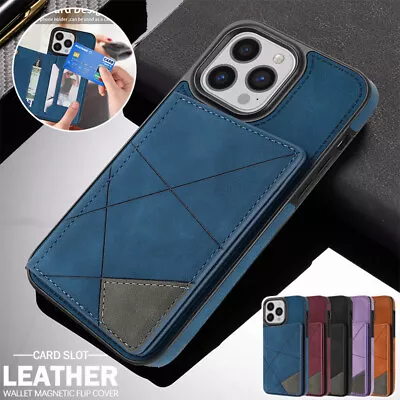 $15.99 • Buy For IPhone 14 13 12 11 Pro Max X SE/8/7 Plus Case Leather Wallet Card Slot Cover