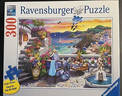 RAVENSBURGER 300pc Jigsaw Puzzle “Santorini Sunset” Large Piece Premium • $7.99