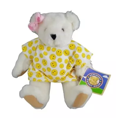 Vermont Teddy Bear Company 15in Get Well Soon Plush With Smile Gown Pink Bow • $30.39