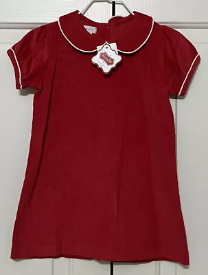 NWT Mud Pie Size 3T Red Corduroy Short Sleeve A-line Christmas Dress Girls • $25.46