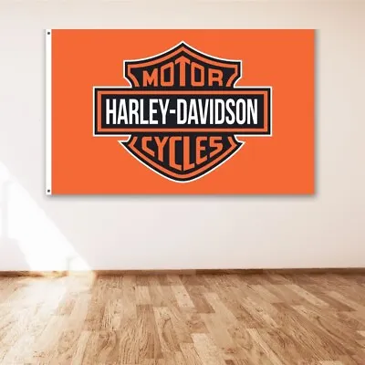 Harley Davidson Logo 3x5 Ft Flag Motorcycle Banner Polyester Garage Sign • $13.88