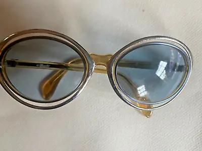 £45 • Buy Vintage Silhouette  1980s  Metal  Sunglasses With Blue Lenses