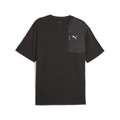 Puma Open Road Logo Crew Neck Short Sleeve T-Shirt Mens Black Casual Tops 675895 • $19.99