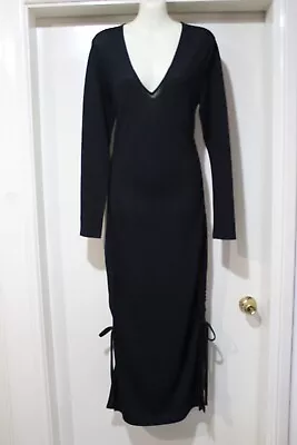 Nwt Sz-10 Long Maxi Gigi Ruched Sexy Black Party Dress By Wish • $29.99