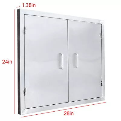 Stainless Steel Access Door Outdoor Kitchen BBQ Double Door Cabinet Wall Hanging • $64.32