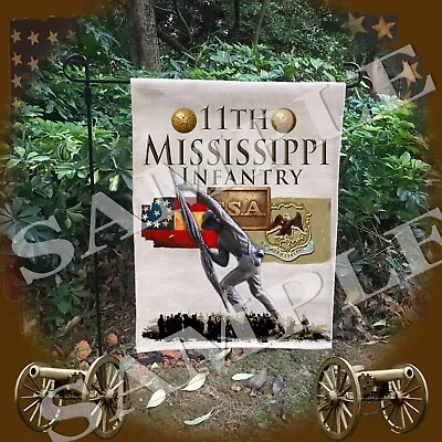 11th Mississippi Infantry American Civil War Themed Linen Garden/yard Flag • $23.99