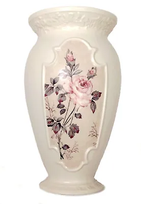 Vintage FTD Urn Vase Signed Ceramic W/ Floral Pattern Both Sides 9.5  • $14.50