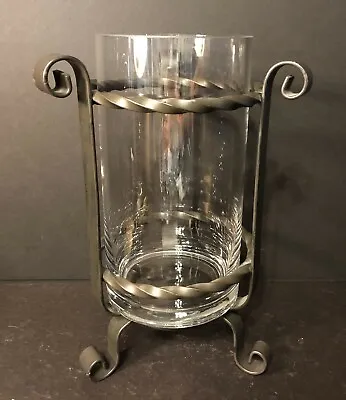 NIB Southern Living At Home Galveston Hurricane Candle Holder/ Vase W/Iron Stand • $89