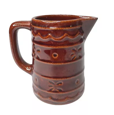 MARCREST DAISY DOT STONEWARE 4  Tall Brown Creamer  Syrup Pitcher Colorado Brown • $6