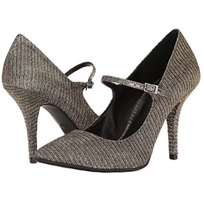 Michael Kors MK Claire Flex Mary Jane 8 Glitter Chain Mesh Black Gold Party Pump • $72.50