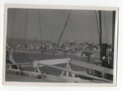 Vintage Black And White Photo Sailing Boat Coastal European City 2.5  X 3.5  Old • $4.49